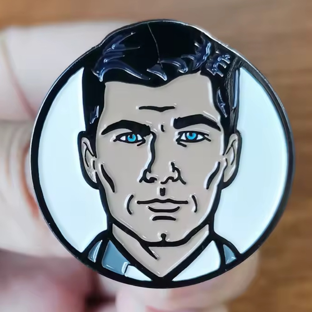 Archer 2009 Sitcom, Adult Cartoon Character, Archer Enamel Metal Pin